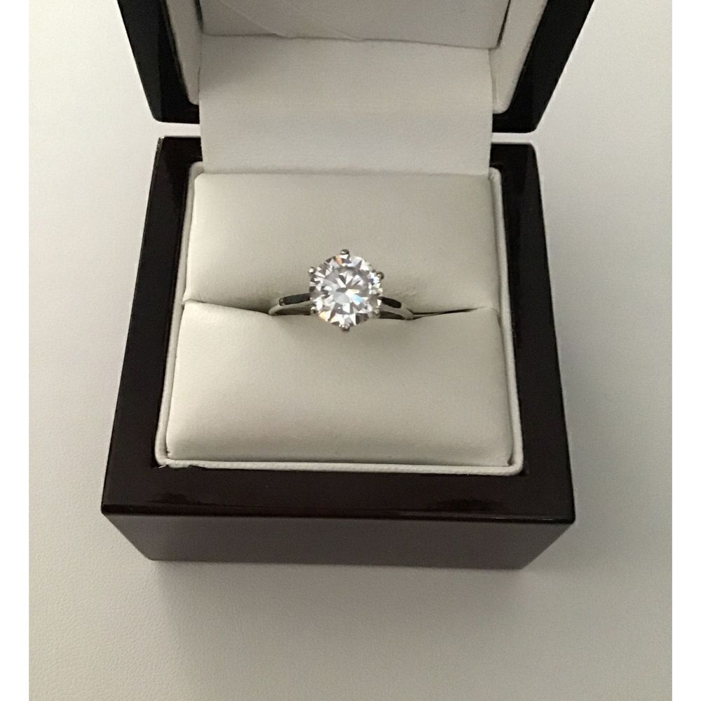 2Ct Round Cut Solitaire Sim Diamond Bridal/Engagement Ring Sz 9